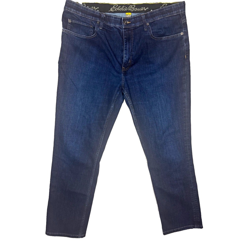 Eddie Bauer Jeans Mens 38x30 Straight Fit Specially Dyed Medium Wash Denim Blue